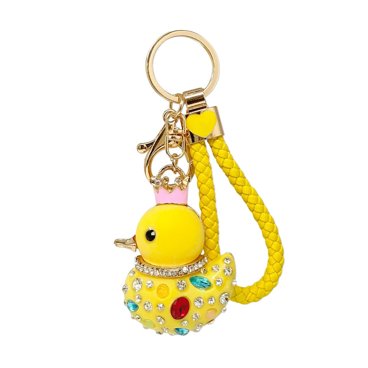 Wrapables Glamorous Crystal Rhinestone Ducky Keychain, Pendant Bag Charm, Yellow